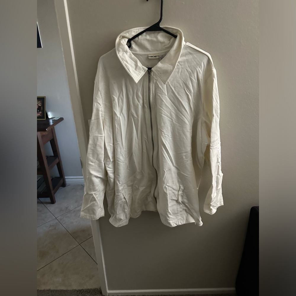 Cherokee 3x white zippered jacket